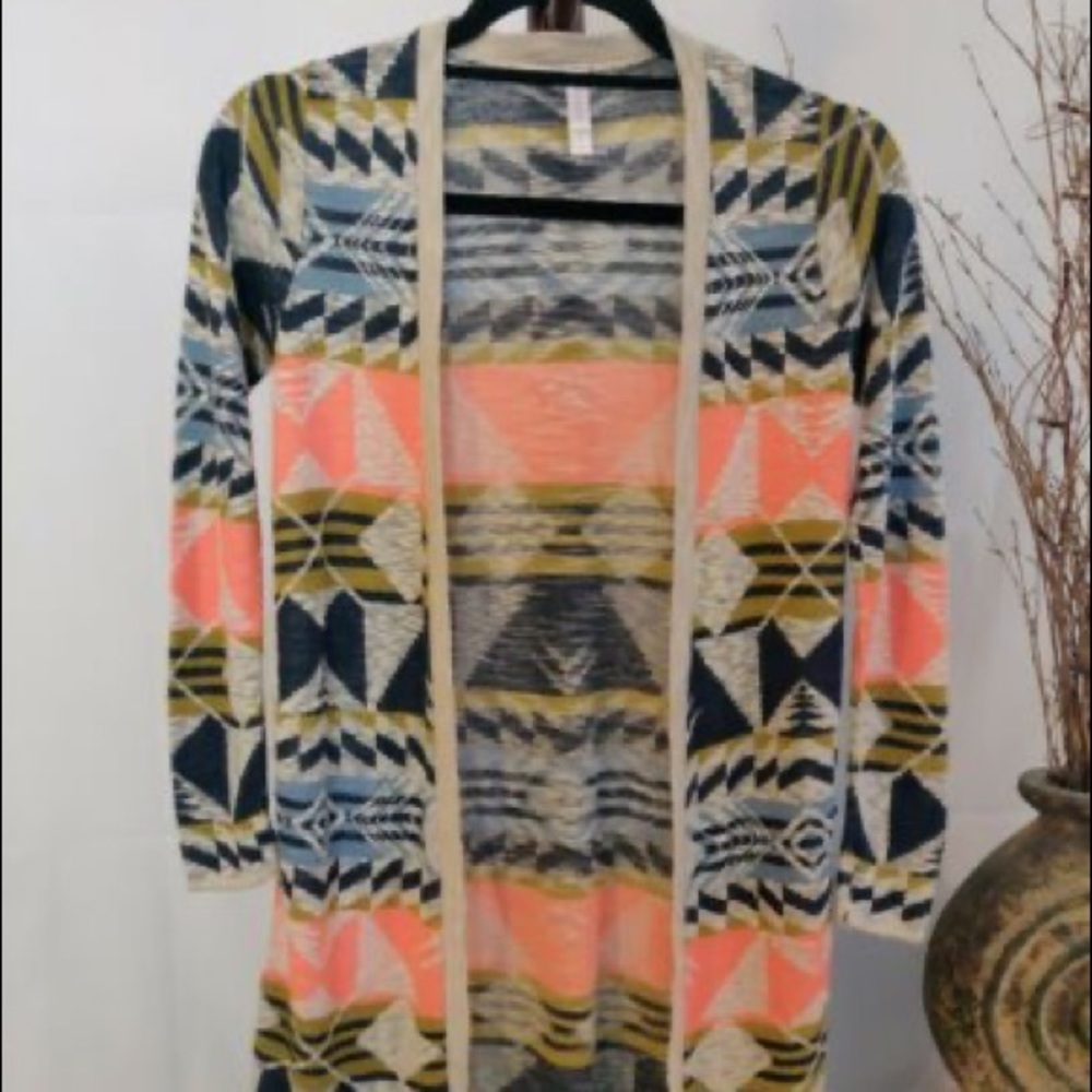 Printed Knee-Length Cardigan